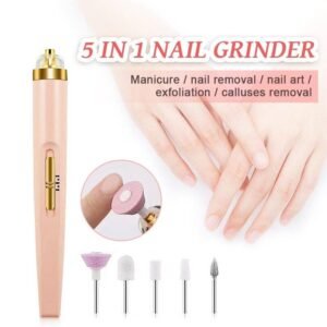 5 IN 1 Professional Manicure Nail | Salon Nail Finishing Touch | Nail Grinding, Burnishing Machine | Full Manicure and Pedicure Tool