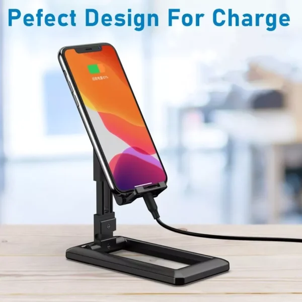 Universal Plastic Mobile Phone Holder | Adjustable Foldable Desktop Stand (random color) - Image 6