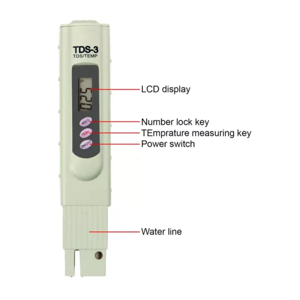 Portable Pen Digital TDS 3  Meter Filter Measuring Water High Quality Purity Tester - Image 7