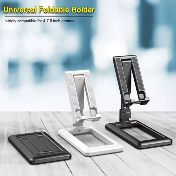 Universal Plastic Mobile Phone Holder | Adjustable Foldable Desktop Stand (random color) - Image 2