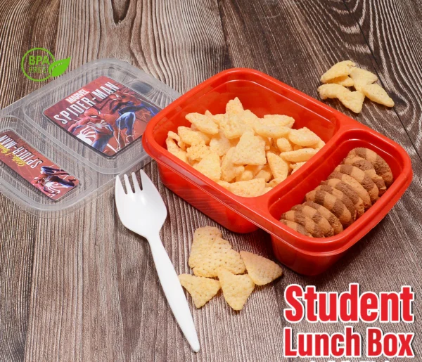 Student Lunch Box With two Portions/Compartments (Random Color)