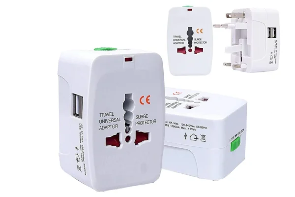 USB universal Travel Adapter Protector With 2 USB Charger