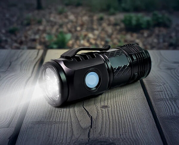 1 Pc Small LED Torch, Rechargeable Torch, 5 Lighting Modes Waterproof Handheld Flashlights for Power Cuts, Camping, Hiking, Outdoor