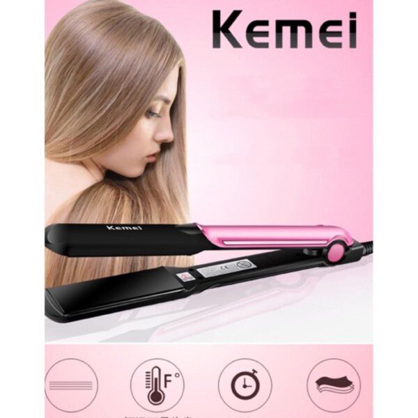 Kemei KM - 2113 Tourmaline Ceramic Coating Styling Tools Fast Heating Flat Iron Professional Electric Hair Straightener | Best Quality Straightener - Image 9