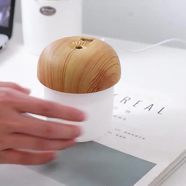 Mushroom Shape Humidifier Portable Mini Humidifier USB Aroma Diffuser Cool Mist 300ml (With box) - Image 7