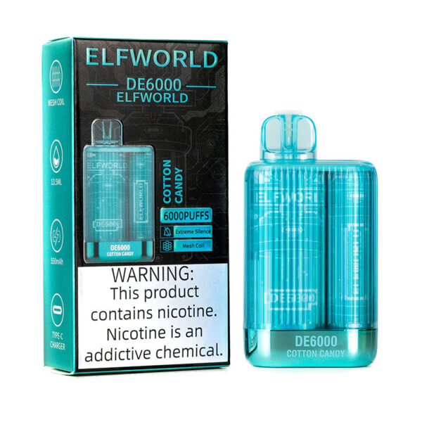 ELFWORLD DE6000 Disposable Vape Pod Device – 6000 Puffs – 13.5ML E-Liquid – 5% Nicotine – Rechargeable 650mAh via USB-C | Disposable Vape For Smokers | Disposable Pod For Smoking ( Random Flavor )(Without Display) - Image 4