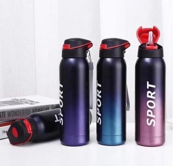 Insulated Water Bottles - 750ml Stainless Steel Water Bottles, Sports Water Bottles Keep Cold & Hot, Office & School Water Bottle For Kids  | Straw Water Bottle ( Random Color )