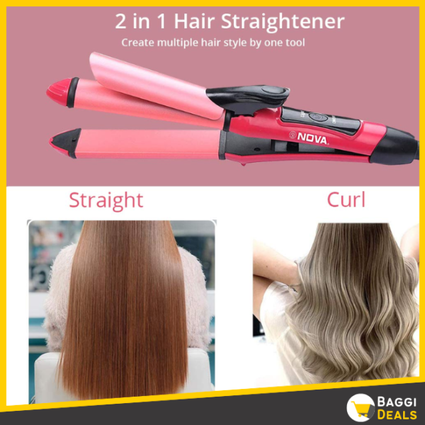 2 in 1 Nova Hair Straightener and Curler Hair Straightener + Curler Versatile Styling Tool for Straightening and Curling Hair - Image 5