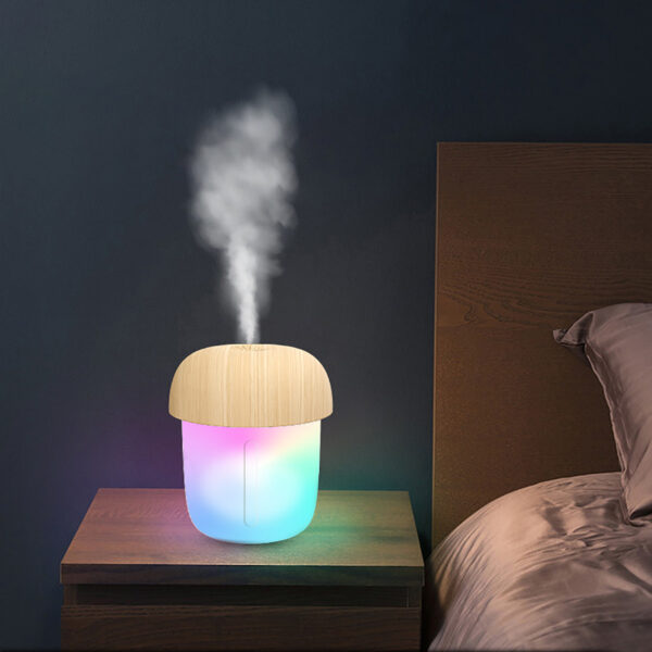 Mushroom Shape Humidifier Portable Mini Humidifier USB Aroma Diffuser Cool Mist 300ml (With box) - Image 6