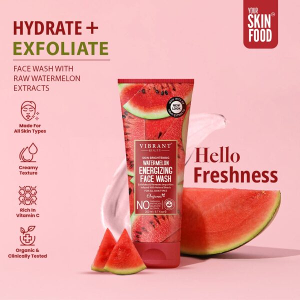 Vibrant Beauty Brightening Watermelon Energizing Face Wash - Image 4