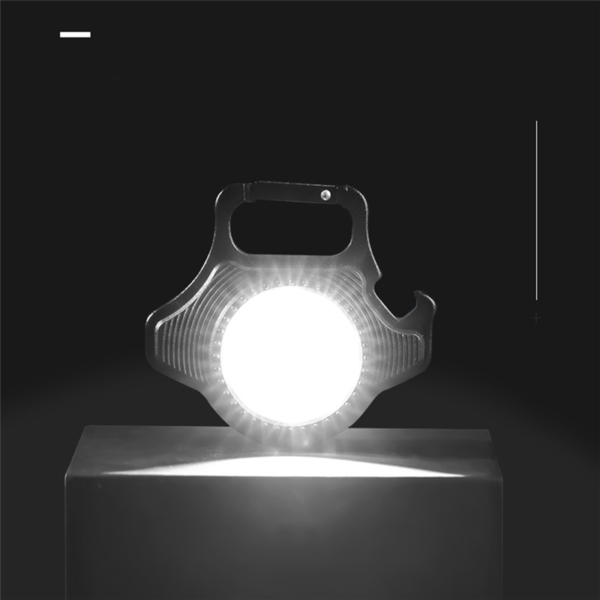 COB Rechargeable Keychain Light with Built-in Battery, Type-C Charging, Bottle Opener, Battery Indicator, Magnet & 6 Lighting Modes - Image 2