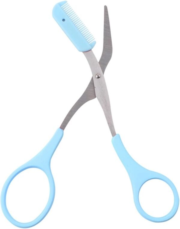 Scissors Eyebrow Trimmer Scissors Comb Stainless Steel Brow Hair Scissors Clips Shaping Grooming Trimmer Makeup Accessories(random color) - Image 10