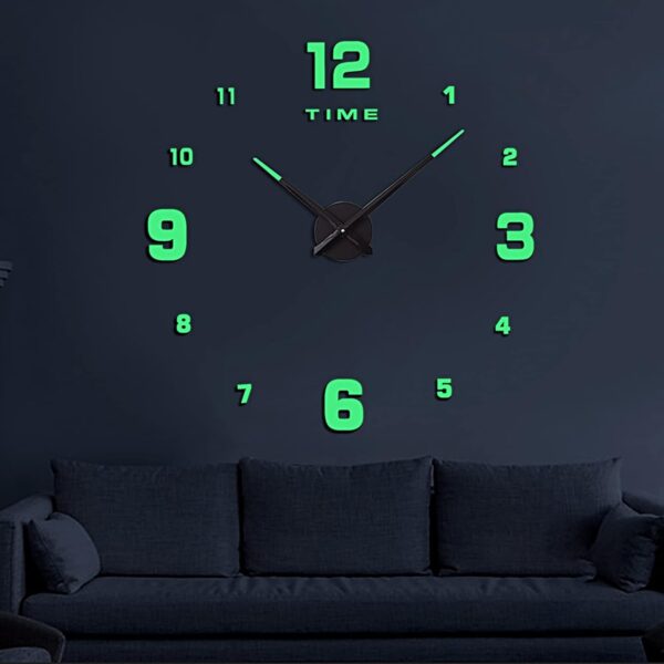 Wooden Numbers Wall Clocks Round Dial only Glow in The Dark Clock Wall for Living Decor Modern Decorative - Image 5