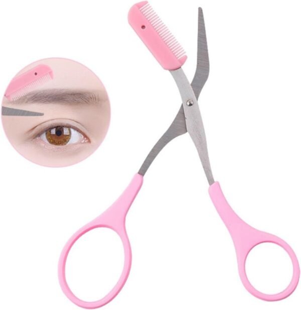 Scissors Eyebrow Trimmer Scissors Comb Stainless Steel Brow Hair Scissors Clips Shaping Grooming Trimmer Makeup Accessories(random color) - Image 12