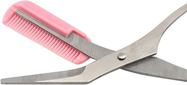Scissors Eyebrow Trimmer Scissors Comb Stainless Steel Brow Hair Scissors Clips Shaping Grooming Trimmer Makeup Accessories(random color) - Image 11