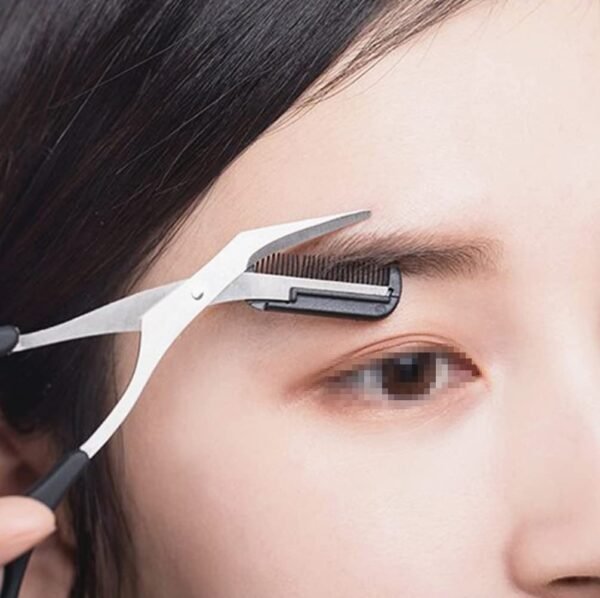 Scissors Eyebrow Trimmer Scissors Comb Stainless Steel Brow Hair Scissors Clips Shaping Grooming Trimmer Makeup Accessories(random color) - Image 15