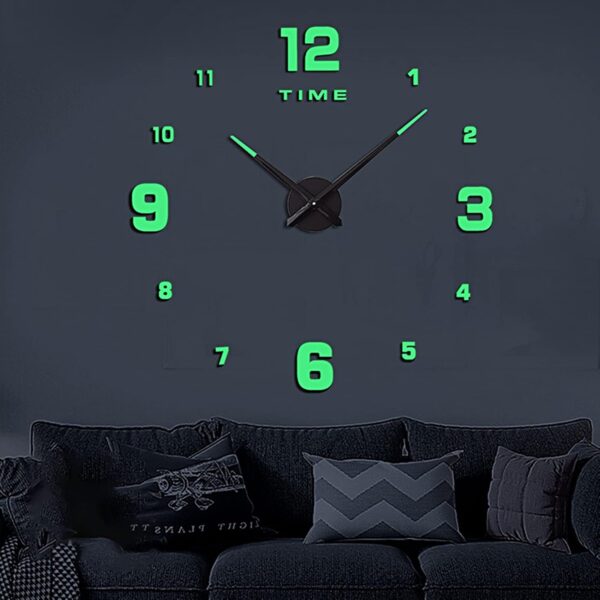 Wooden Numbers Wall Clocks Round Dial only Glow in The Dark Clock Wall for Living Decor Modern Decorative - Image 4