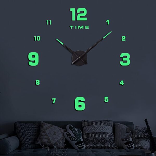 Wooden Numbers Wall Clocks Round Dial only Glow in The Dark Clock Wall for Living Decor Modern Decorative - Image 3