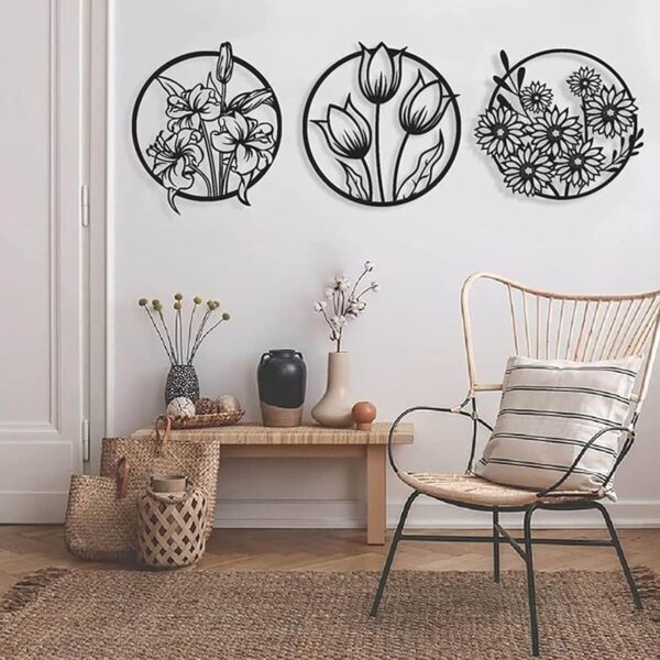 (3 pcs set )3D floral abstract Wooden Wall Art & Home Decoration /  Item Home Décor Home Room & Wall Decor Wall Art - Image 8