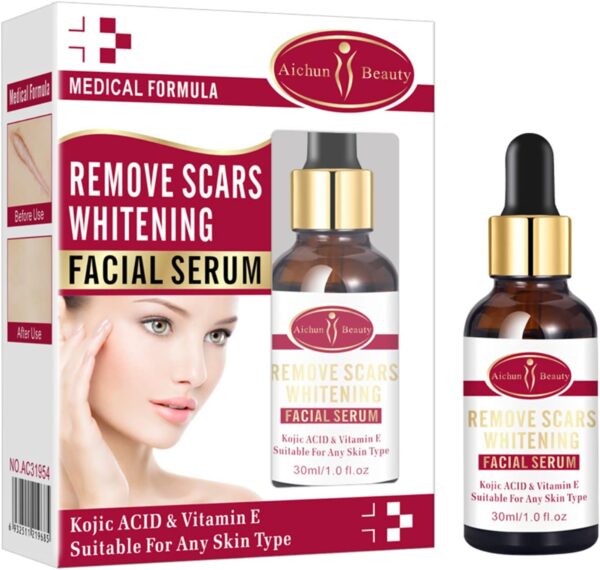 AICHUN BEAUTY Scar Removal Facial Serum Pimples Stretch Marks Face Moisturizing Body Remove Scars Kojic Acid | Vitamin - E | 30ml