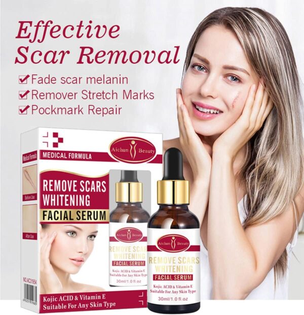 AICHUN BEAUTY Scar Removal Facial Serum Pimples Stretch Marks Face Moisturizing Body Remove Scars Kojic Acid | Vitamin - E | 30ml - Image 5