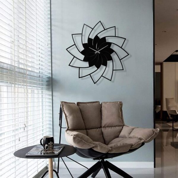 3D WOODEN FLORAL WALL CLOCK Modern Home Decorations for Living Room,Bedroom - Image 6