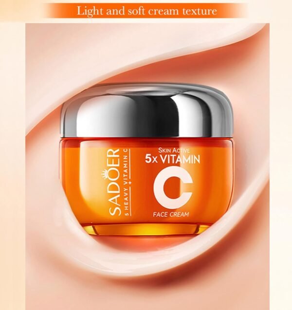 Sadoer 5 Heavy Vitamin C Skin Active whitening Cream | Vitamin C Hydrating Face Cream - Glowing & Repairing Moisturizer for Fine Lines, Wrinkles & Uneven Skin Tone | Whitening Cream