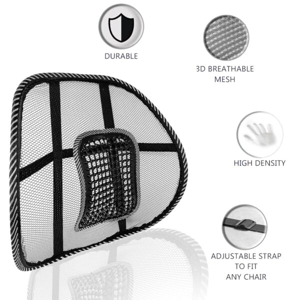 1 piece Lumbar Back Support, Mesh Cushion Backrest for Office Home Car Seat Portable Breathable Work Chair Rest Massage Beads for Lower Body Pain Relief - Image 10