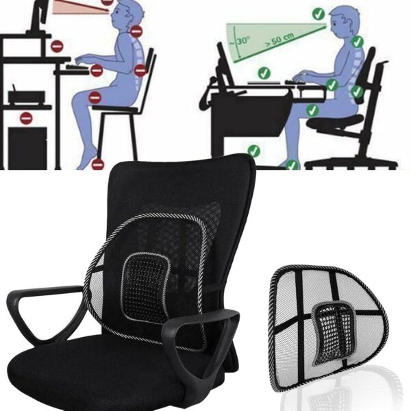 1 piece Lumbar Back Support, Mesh Cushion Backrest for Office Home Car Seat Portable Breathable Work Chair Rest Massage Beads for Lower Body Pain Relief - Image 11