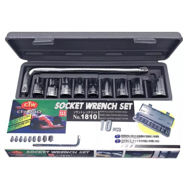 CTW-1810 | 10 Piece High Quality Socket Wrench Set Spanner Car Machine Repair Service Tools Kit | Best Quality Tool Kit  - Image 7