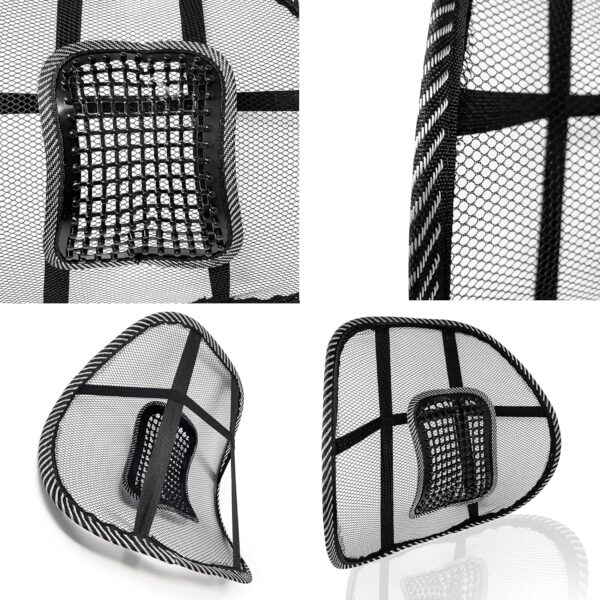 1 piece Lumbar Back Support, Mesh Cushion Backrest for Office Home Car Seat Portable Breathable Work Chair Rest Massage Beads for Lower Body Pain Relief - Image 6