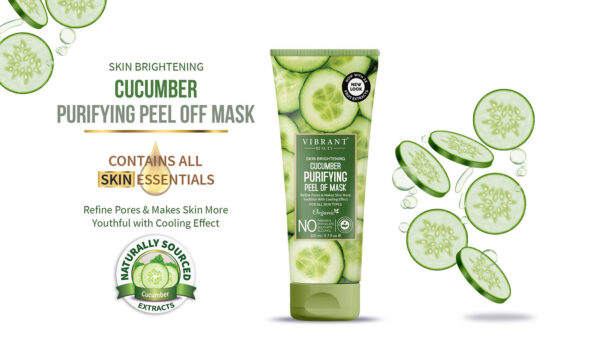 Vibrant Beauty Skin Brightening Cucumber Purifying Peel Off Mask 200ml - Image 3