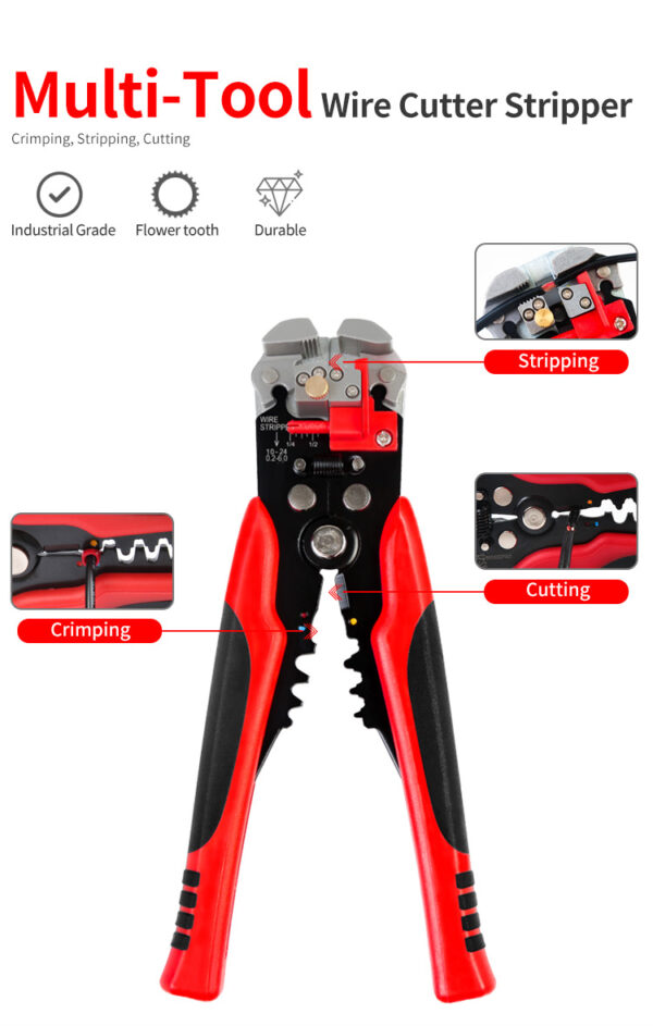 Pride Cable Cutter - Wire Stripper Multi Functional Stripping Tools Crimping Pliers Terminal | Best Quality Tool For Working | Hand Tools - Image 3