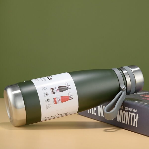 Insulated Vacuum Water Bottle with Strap, Stainless Steel, Double Wall Thermos for Hot & Cold Drinks ( Random Color ) - Image 15