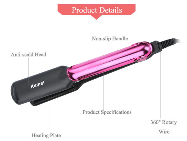 Kemei KM - 2113 Tourmaline Ceramic Coating Styling Tools Fast Heating Flat Iron Professional Electric Hair Straightener | Best Quality Straightener - Image 12