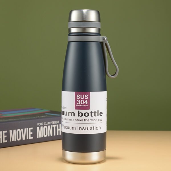 Insulated Vacuum Water Bottle with Strap, Stainless Steel, Double Wall Thermos for Hot & Cold Drinks ( Random Color ) - Image 14
