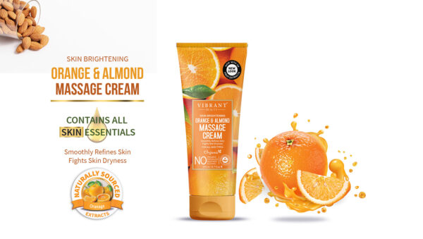 Vibrant Beauty Brightening Orange & Almond Massage Cream (200ml) - Image 5