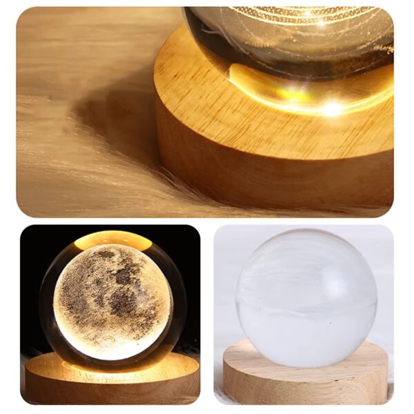 3D Crystal Ball Night Lights Glowing Galaxy Planetary Earth Moon  Ball Lamp Earth for Kids Bedroom Decor - Image 2