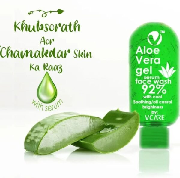 Aloe Vera Face Wash (100ml) By Vcare Products) | Extracts from Aloevera Gel and Neem Serum | Aloe vera face wash for oily skin | Organic Aloe Vera face wash 100ml - Image 5