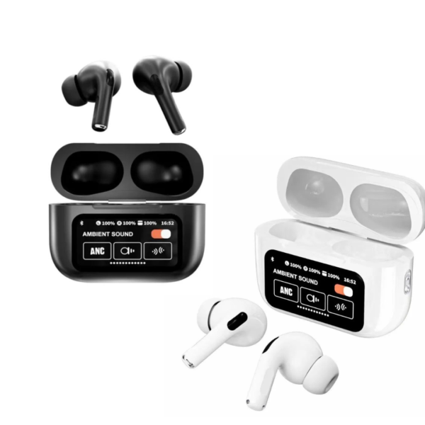 A9 Pro Earbuds ANC/ENC Touch Screen Display Noise Reduction Wireless Earbuds For Android & iOS | A9 Pro | A9 Pro Apple Airpods ANC/ENC Zhongkelqnxun Touch Control Bt 5.4 Earbuds