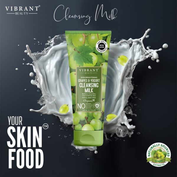 Vibrant Beauty Skin Brightening Grapes & Yogurt Cleansing Milk (200ml) - Image 3