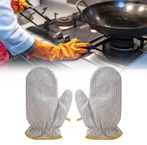 (1pcs) Wire Dishwashing Gloves | Dishwashing Rags For Wet And Dry Non-scratch Wire Dish Cloths For Washing Dishes, Kitchen (random color)