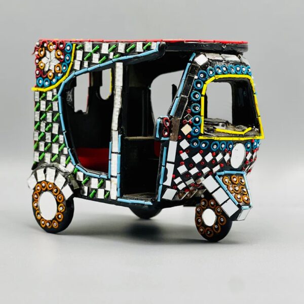 RIKSHAW ART GLASS WORK RIKSHAW Colorful  Art Antique Decoration Items.For Home Office - Image 5