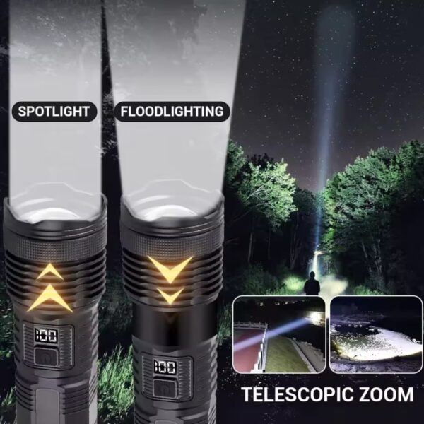 Most Powerful P50 FlashLight Flash light 5 Modes Usb Zoom Led Torch Built-in 18650 Battery Camping, Fishing - Image 5