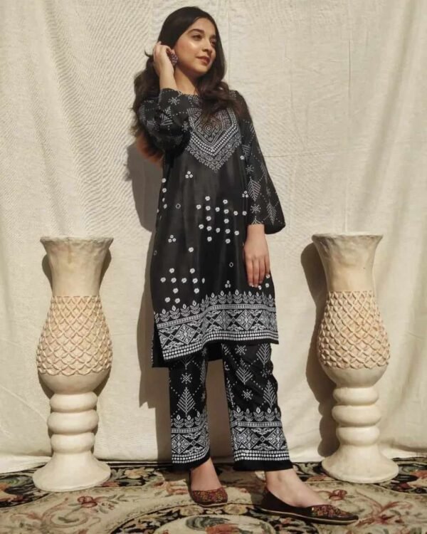 chunri print 2pc stitched suit Printed Dress shirt and trouser - Image 6