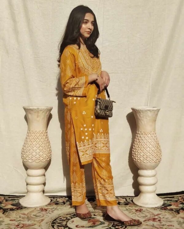 chunri print 2pc stitched suit Printed Dress shirt and trouser - Image 16