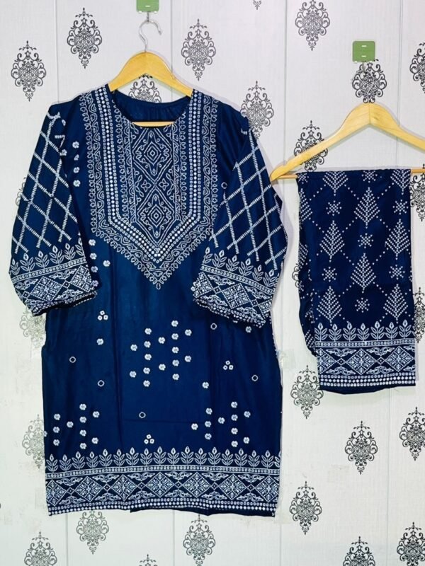 chunri print 2pc stitched suit Printed Dress shirt and trouser - Image 15