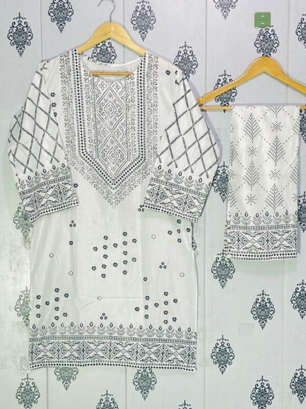 chunri print 2pc stitched suit Printed Dress shirt and trouser - Image 14
