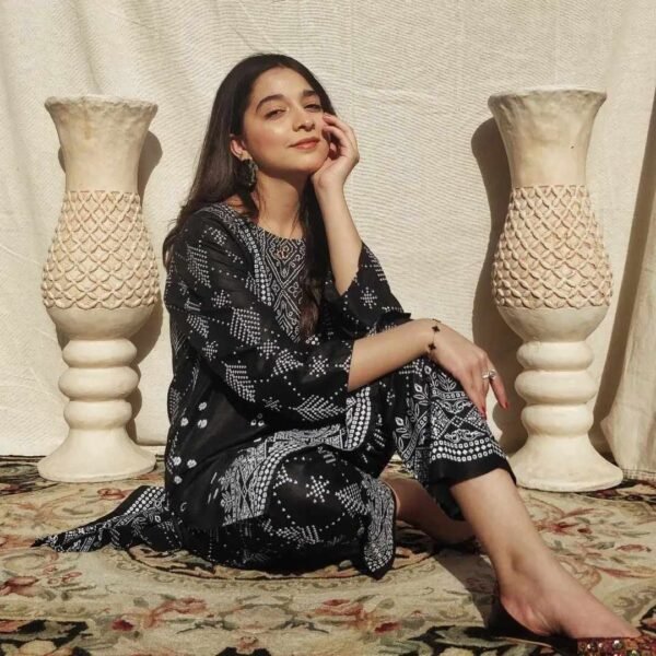 chunri print 2pc stitched suit Printed Dress shirt and trouser - Image 2