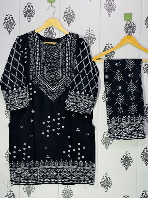 chunri print 2pc stitched suit Printed Dress shirt and trouser - Image 13